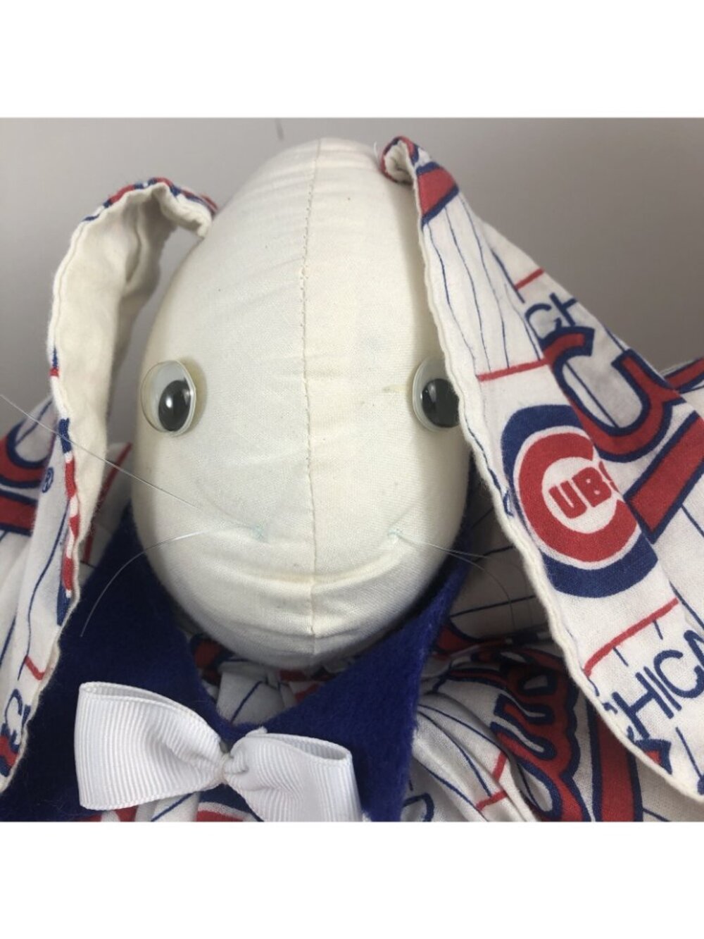 Vintage Chicago Cubs Rabbit Stuffed Plush Handmade OOAK Collectible - Picture 2 of 5